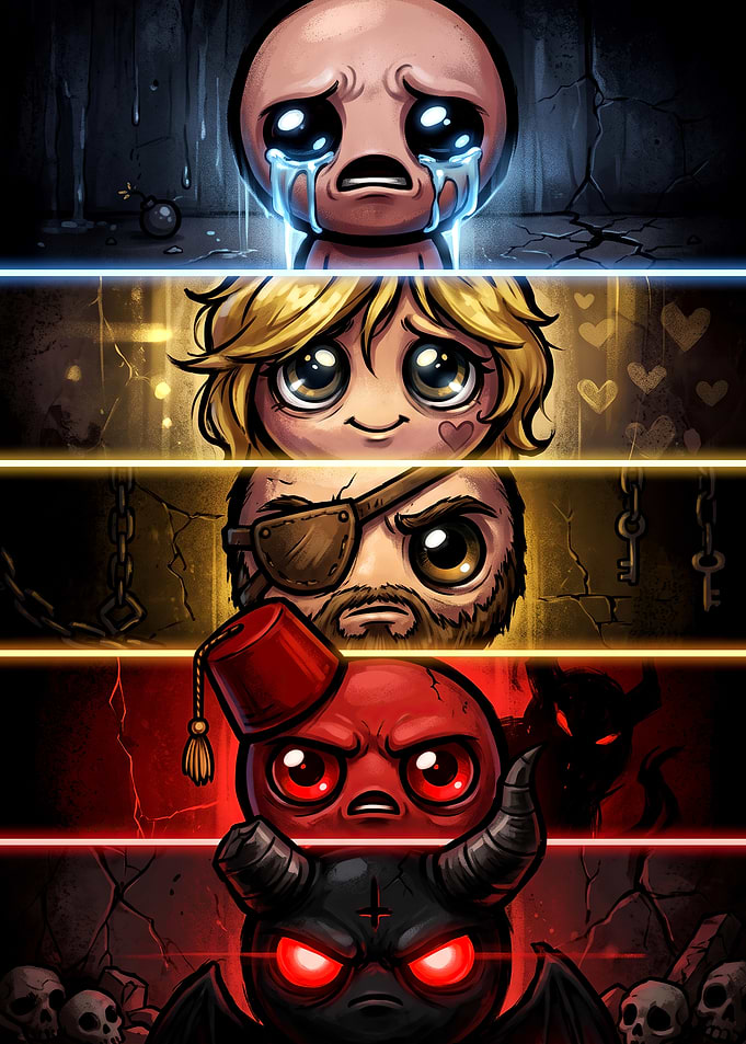 The Binding of Isaac Character Collage