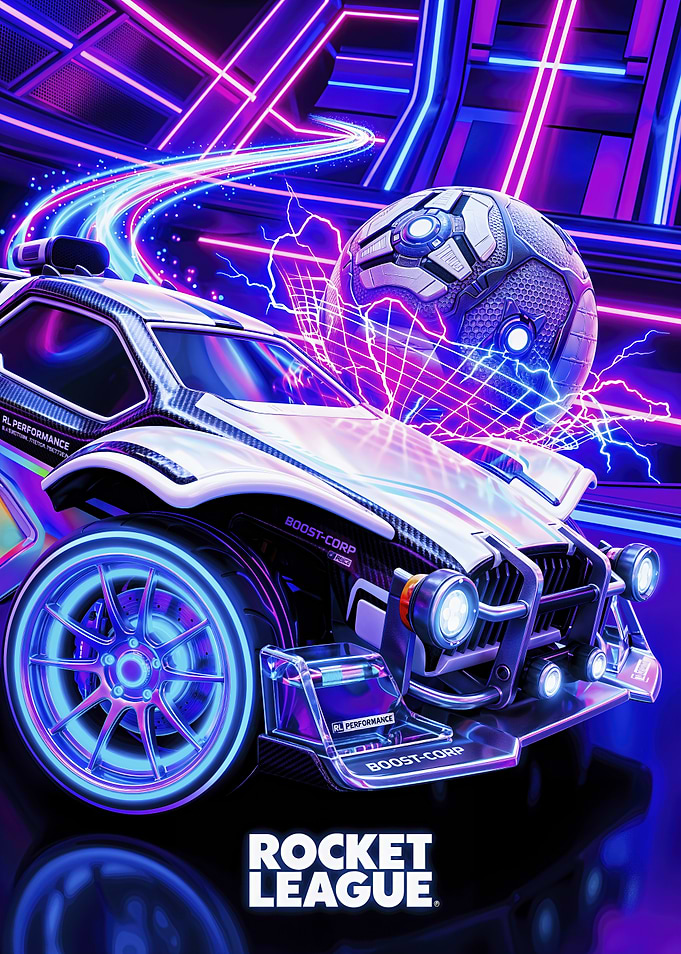 Rocket League Neon Car Action