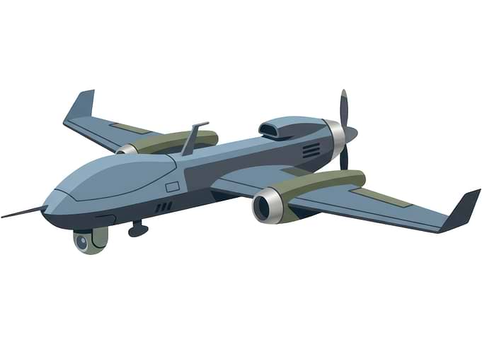 Cartoon Military Surveillance Drone
