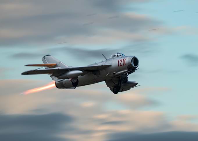 Lim-5/MiG 17 Fighter Jet in Flight
