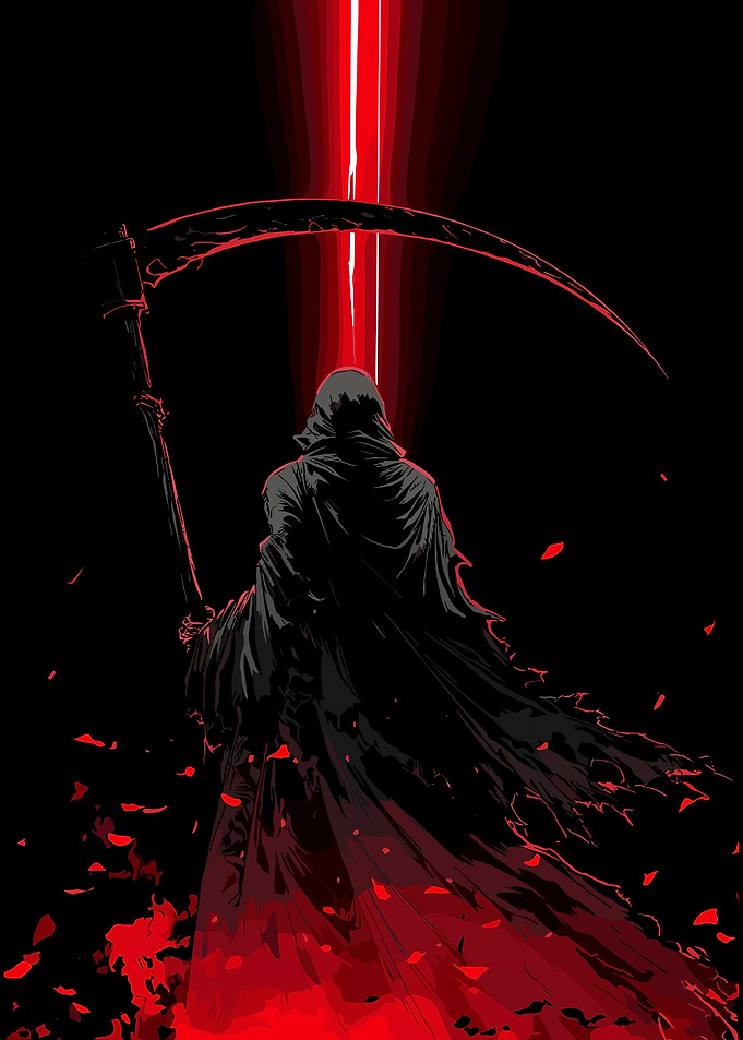 Grim Reaper with Red Scythe