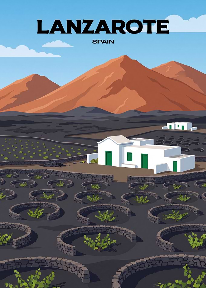Lanzarote Spain Travel Poster