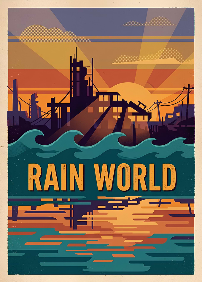 Rain World Retro Poster Art