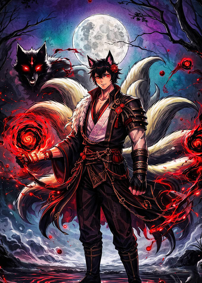 Kitsune Fox Demon Anime Art