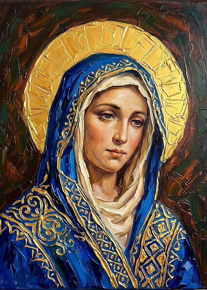 Oil Painting of Virgin Mary