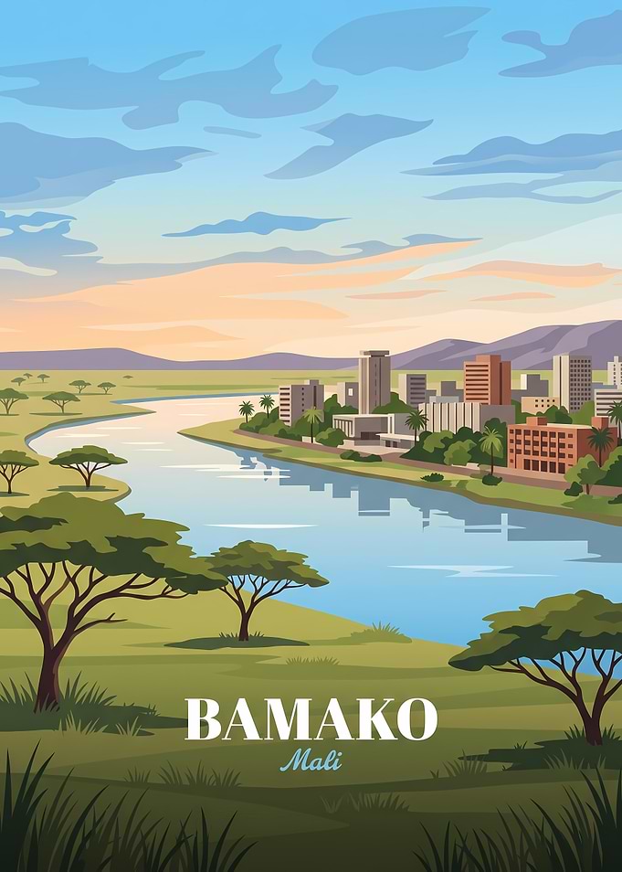 Bamako Mali Travel Poster