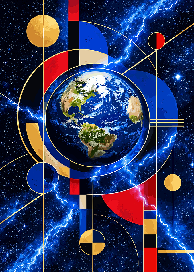 Abstract Earth and Geometric Space Art