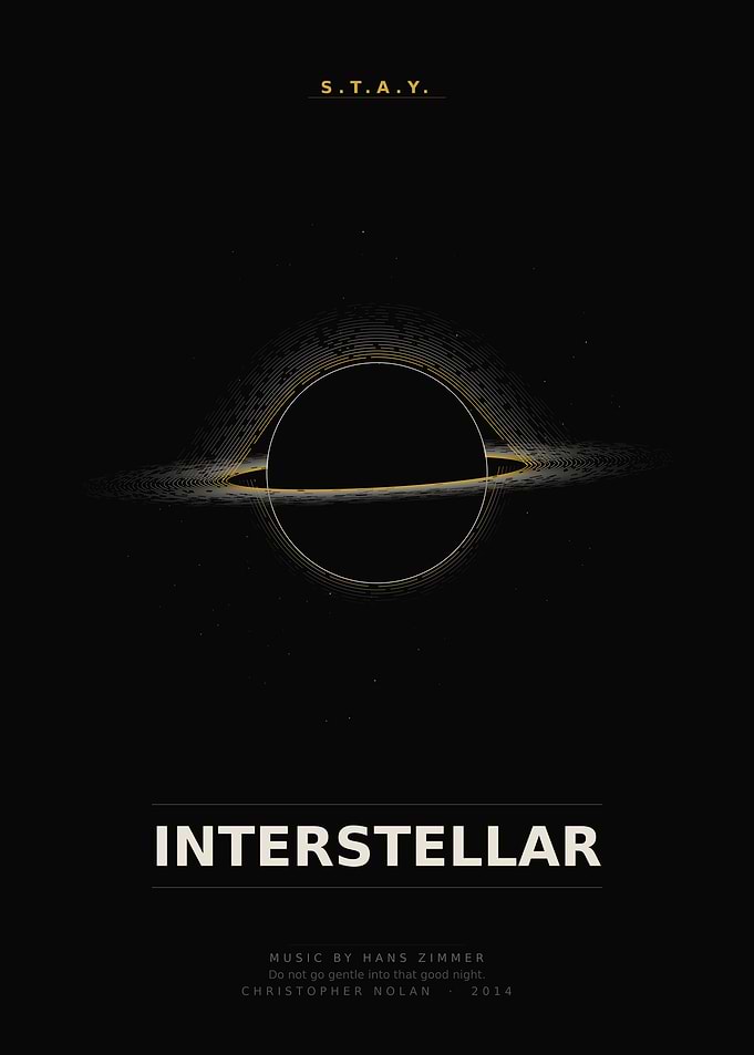 Interstellar Minimalist Black Hole Poster