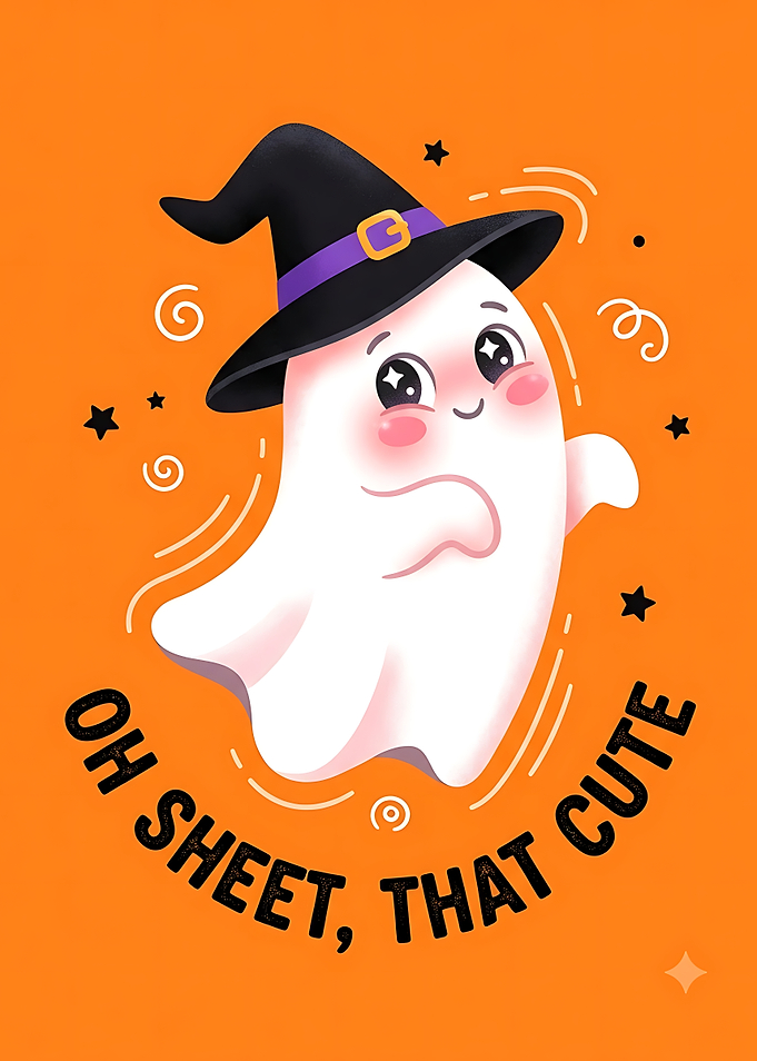 Cute Halloween Ghost Illustration