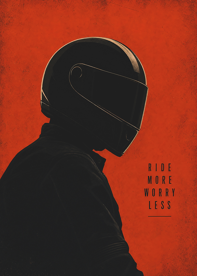 Ride More Worry Less Motorcycle Poster
