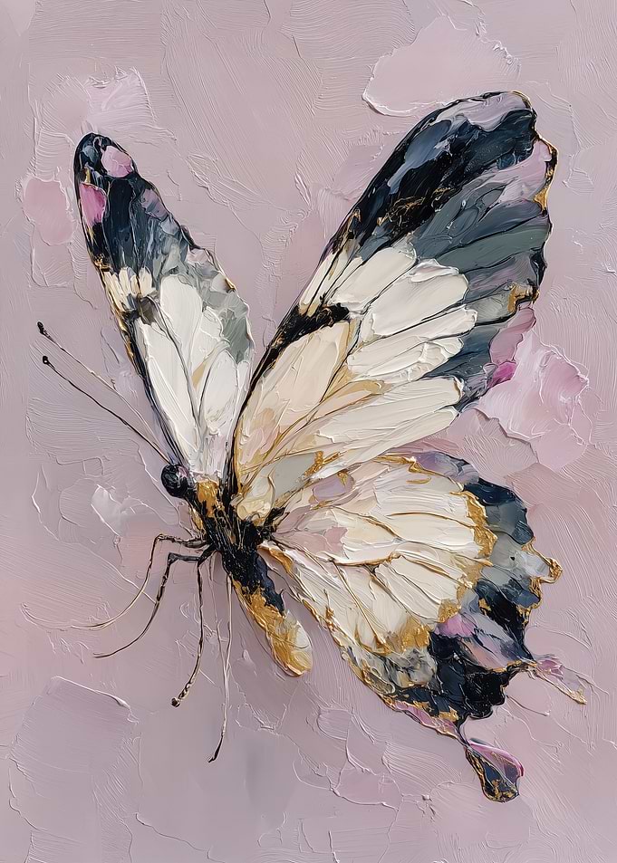 Impressionist Oil Painting of a Butterfly