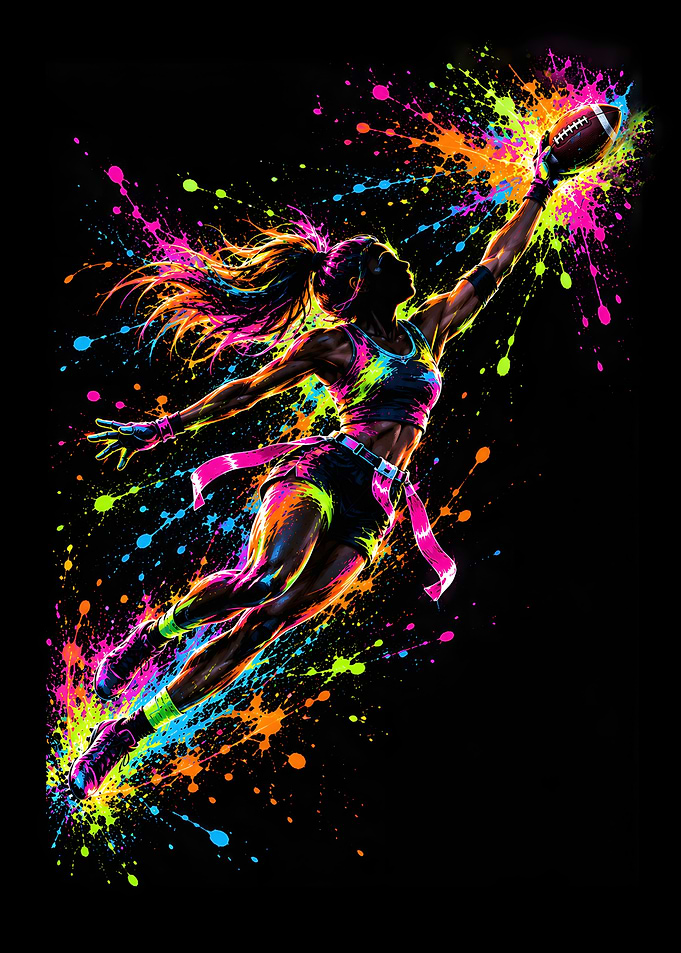 Neon Flag Football Catch