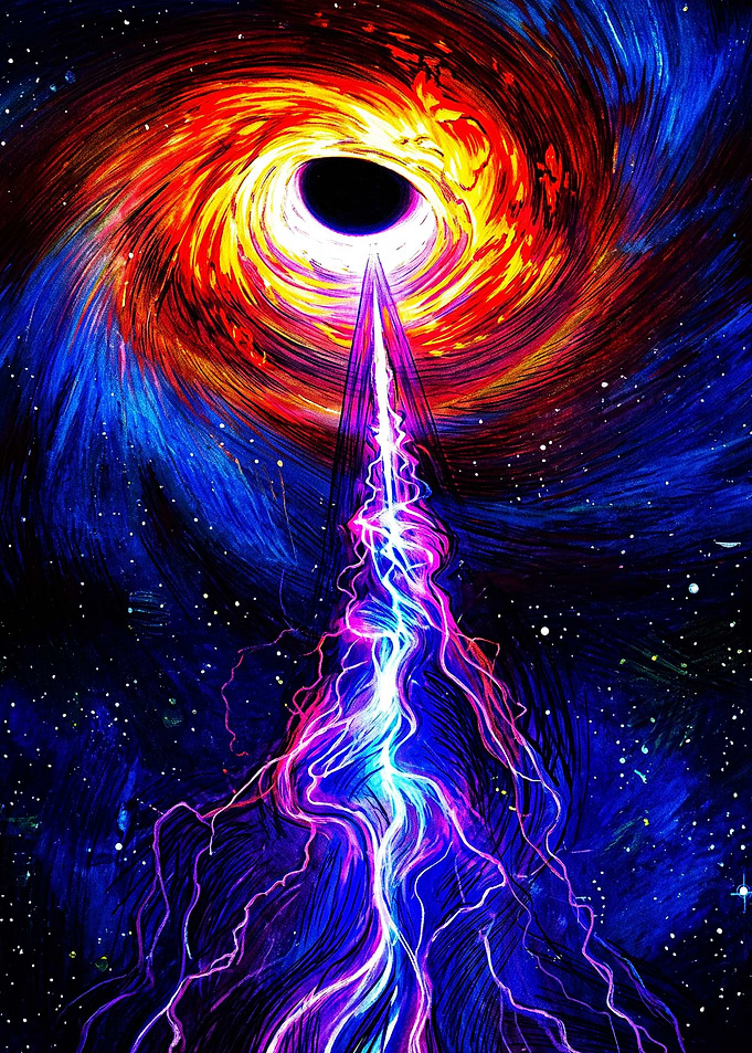 Cosmic Black Hole Energy Beam