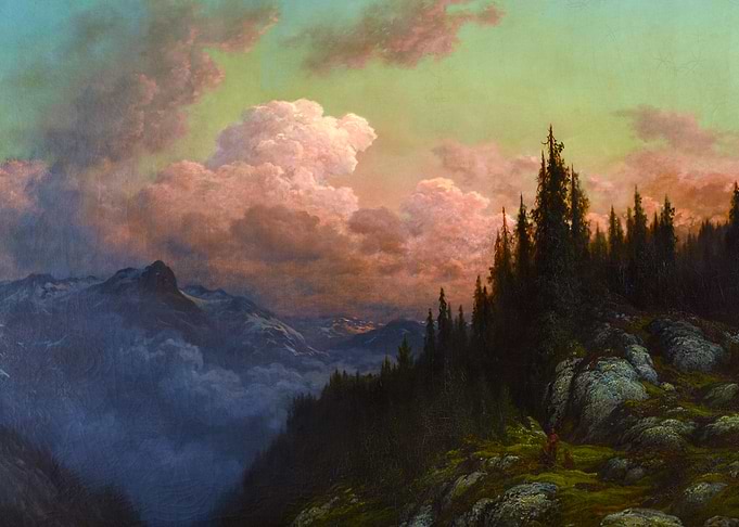Memory of the Alps Painting by Gustave Dore