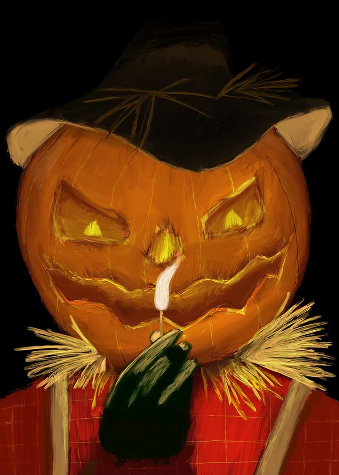 Scarecrow Pumpkin Head Lighting Match
