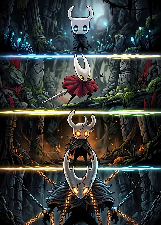 Hollow Knight Character Progression Poster