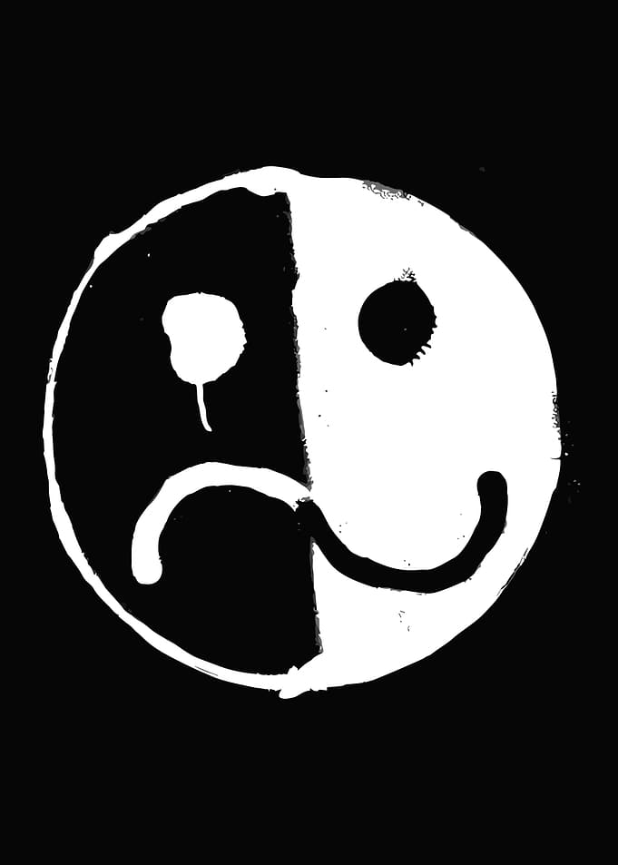 Black and White Yin Yang Face