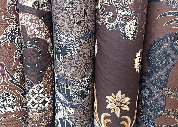 Traditional Indonesian Batik Fabric Rolls