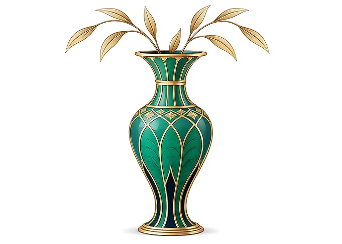 Elegant Art Deco Emerald Vase