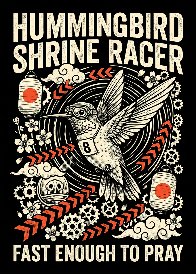 Hummingbird Shrine Racer Graphic Design