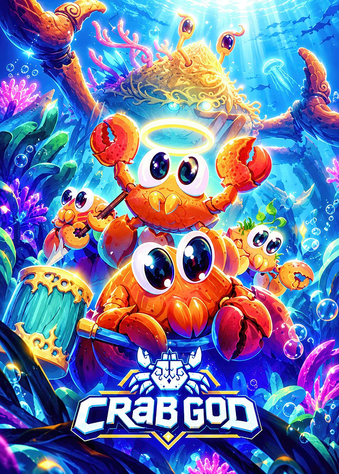 Crab God Video Game Key Art