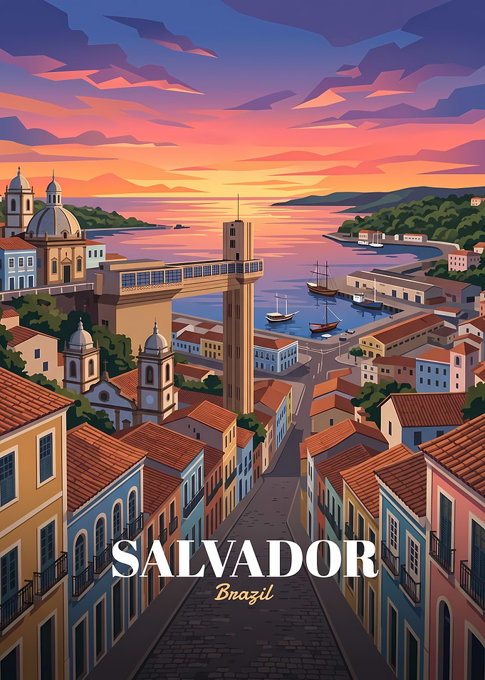 Salvador Brazil Travel Poster