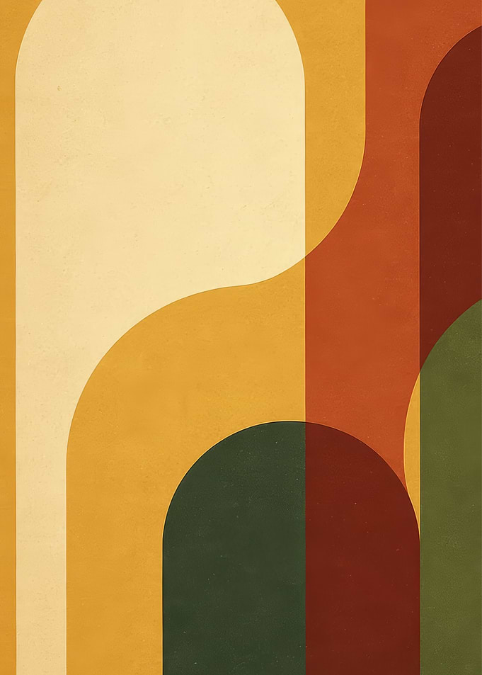 Mid-Century Modern Abstract Geometric Arches
