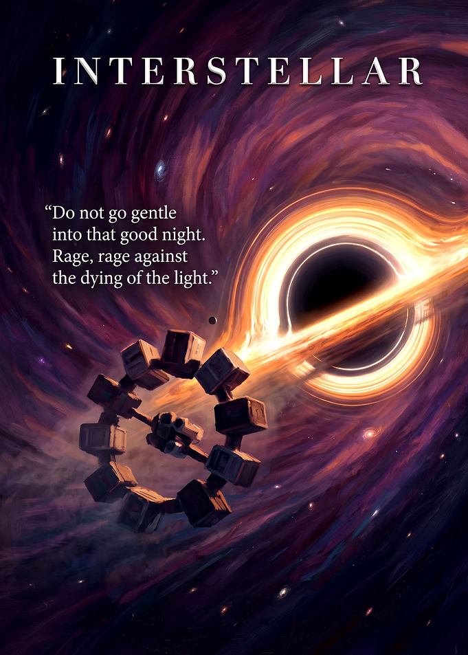 Interstellar Movie Poster with Black Hole