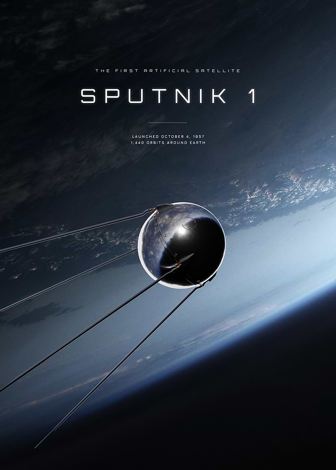 Sputnik 1 Space Exploration Poster
