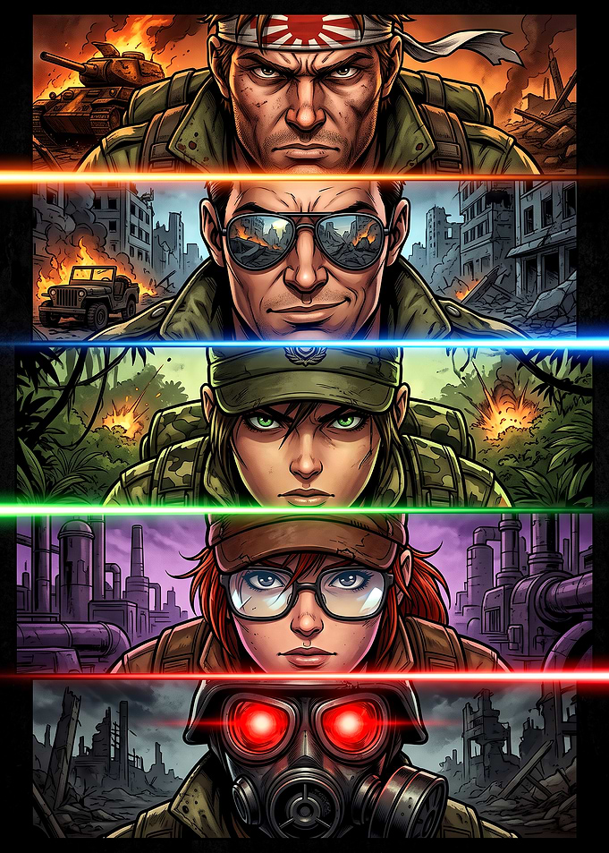 Military Squad Character Montage Poster