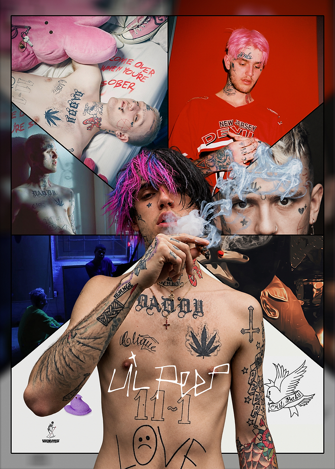 Lil Peep Collage Poster