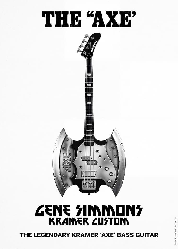 Gene Simmons Kramer Axe Bass Poster