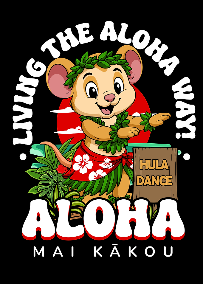 Cute Hula Dancing Mouse Illustration
