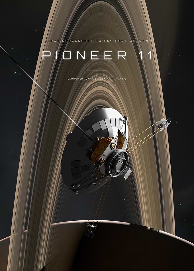 Pioneer 11 Space Mission Poster