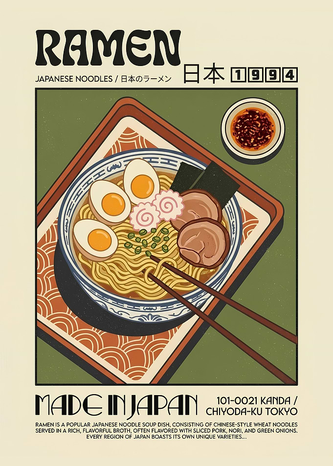 Classic Ramen Noodle Tokyo Vintage
