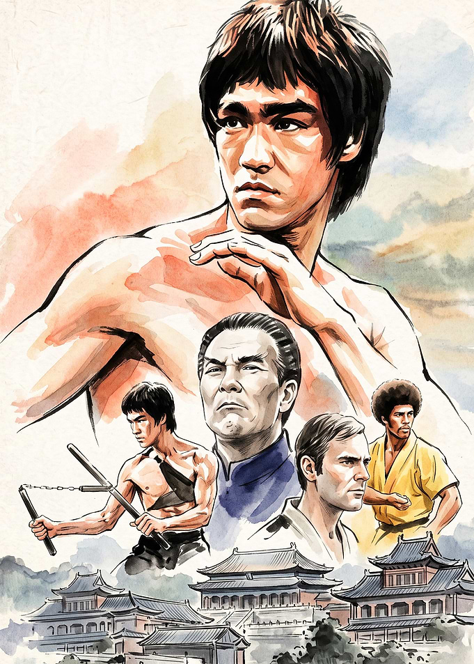 Martial Arts Master Retro Watercolo