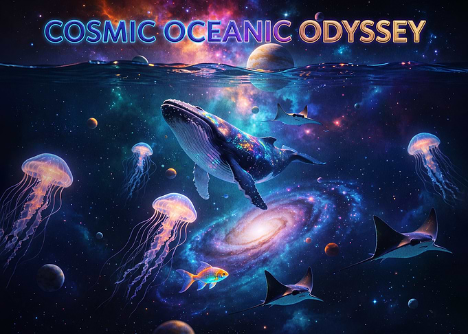 Cosmic Oceanic Odyssey Space Scene