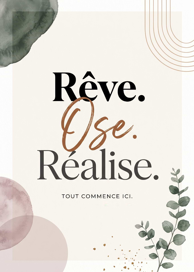 Rêve. Ose. Réalise Inspirational French Quote Wall Art