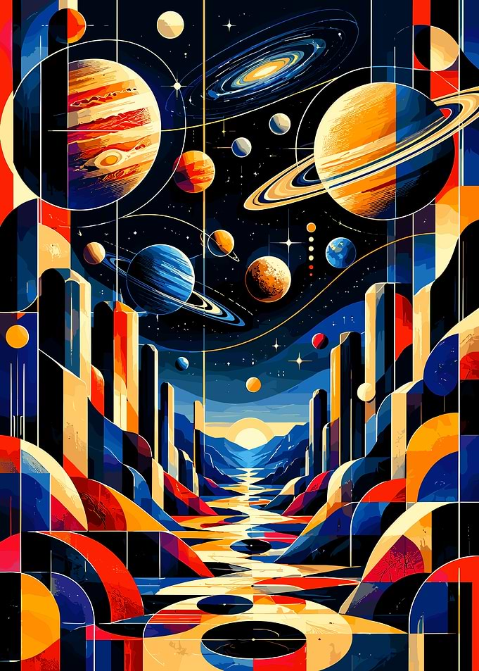 Abstract Geometric Space Landscape