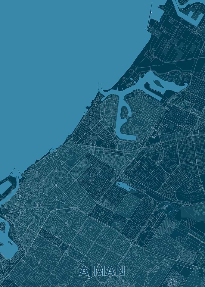 Ajman City Map Print