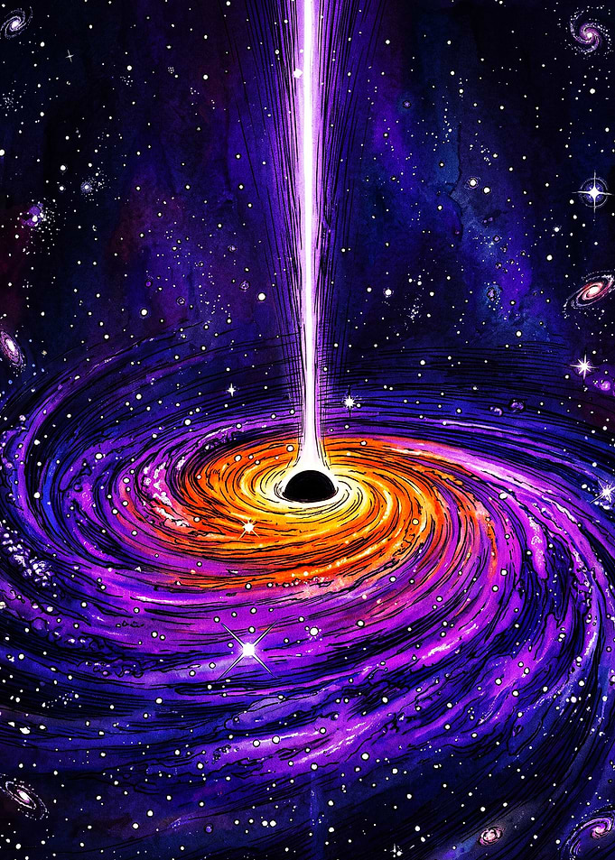 Vibrant Cosmic Black Hole Illustration