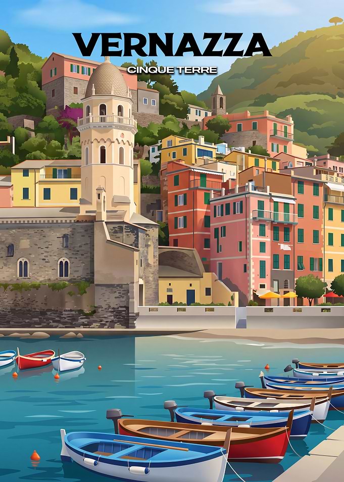 Vernazza Cinque Terre Travel Poster