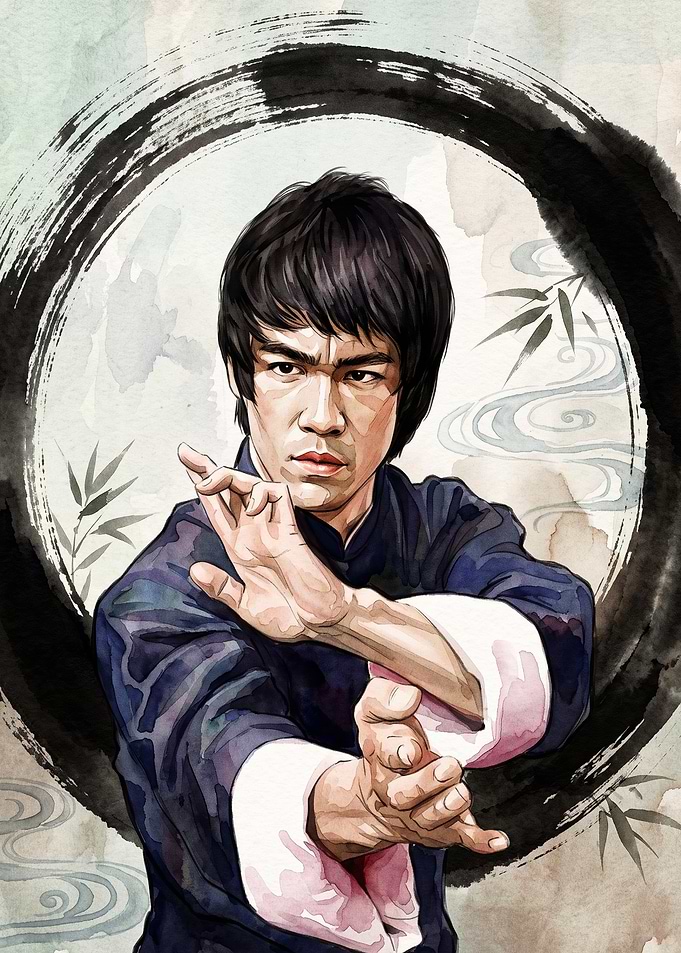 Martial Artist Zen Ink Wash Art