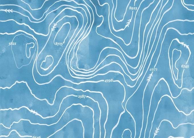 Blue Topographic Map Contour Pattern