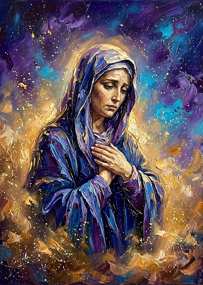 Oil Painting of Virgin Mary