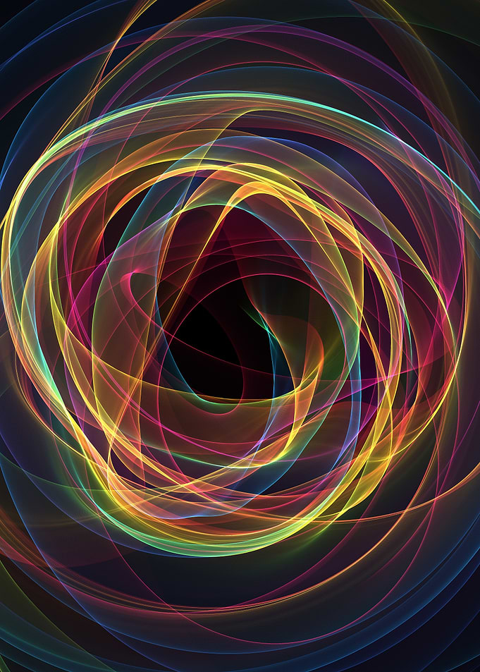 Abstract Colorful Swirling Light Vortex
