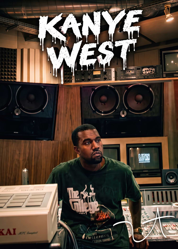 Kanye West in Music Studio