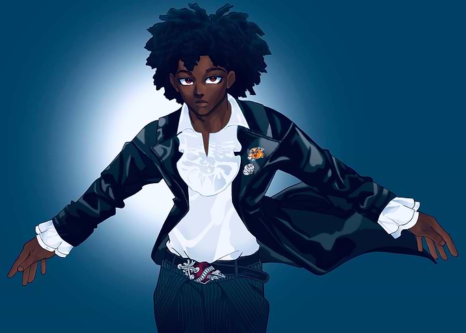Anime Style Character in Formal Attire