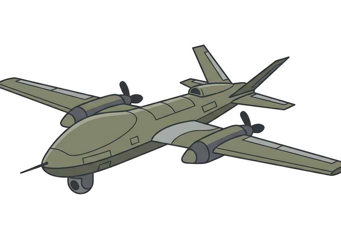 Cartoon Military Surveillance Drone