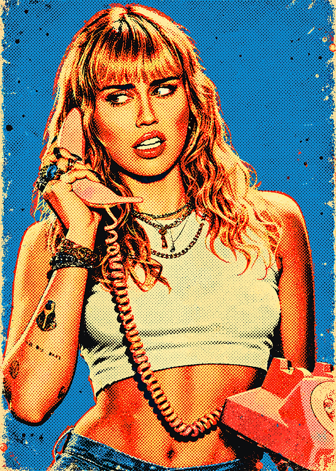 Miley Cyrus Pop Art Portrait